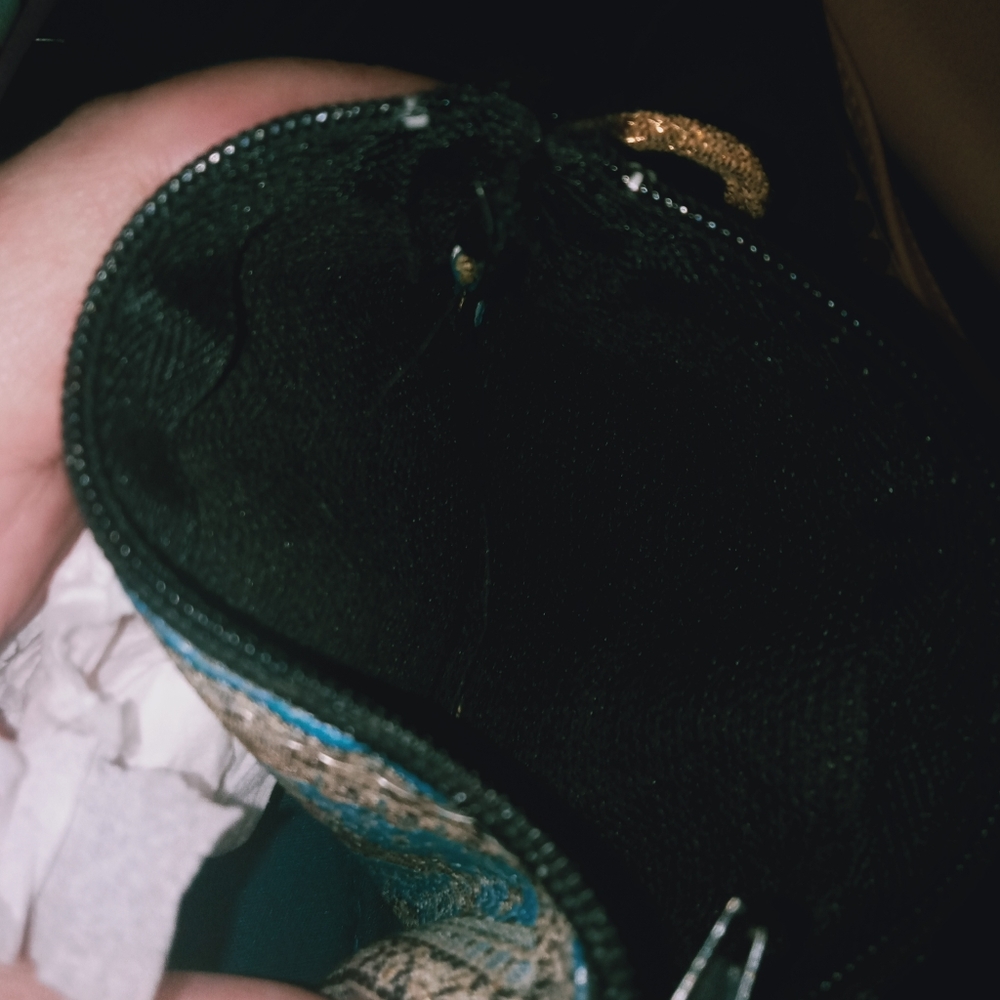 Handmade traditional Greek coin 👛 purse with metallic gold loop at side ooopaaa - Picture 4 of 4